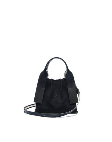 Lucky Pleats Canvas Tote XS Black_Black
