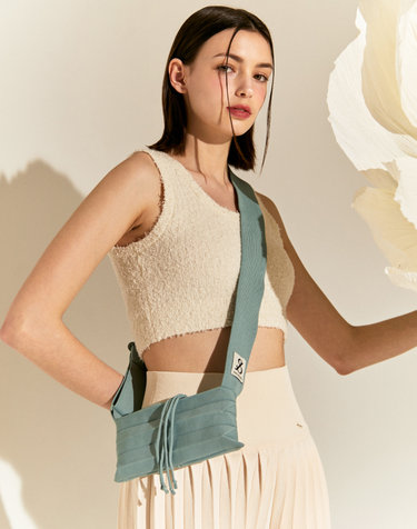 Lucky Pleats Knit Cross S Basil