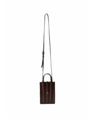 Lucky Pleats Phone Bag Dark Oak