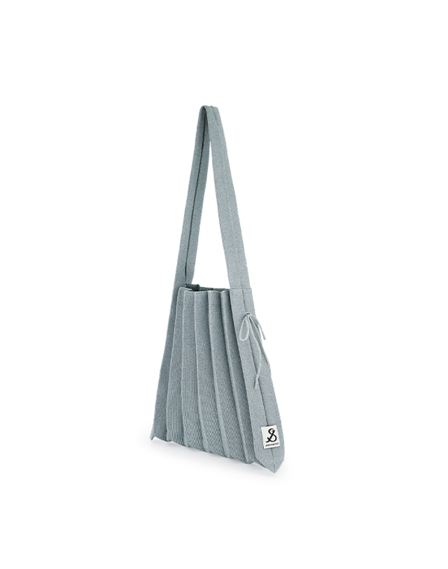 조셉앤스테이시 Lucky Pleats Knit M Starry Dusty Blue 착용컷