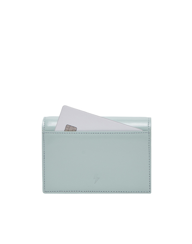 조셉앤스테이시 Easypass Amante Card Wallet With Leather Strap Light Mint 착용컷