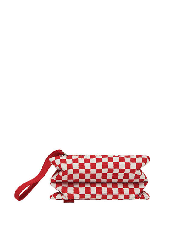 조셉앤스테이시 Lucky Pleats Knit Pouch Slim Checkmate (All) 착용컷