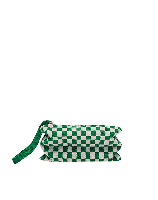조셉앤스테이시 Lucky Pleats Knit Pouch Slim Checkmate (All) 착용컷