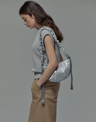 Daily Shirring Bag S Sleek Silver