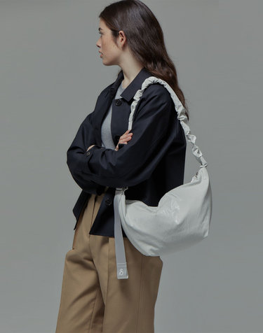 Daily Shirring Bag M Sleek White