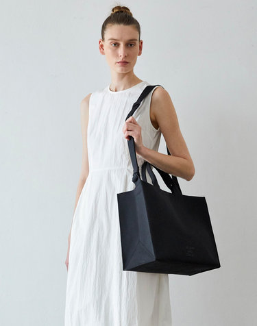 LPK Lattice Knit Tote Bag L Rich Black