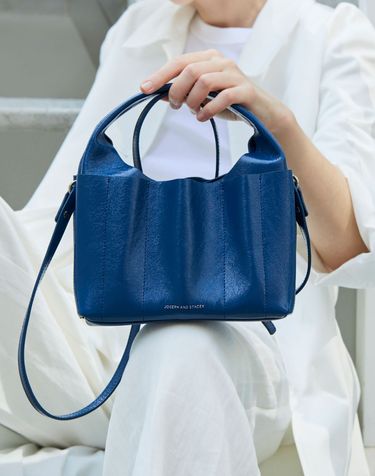 Ruffle Tote Bag Majolica Blue