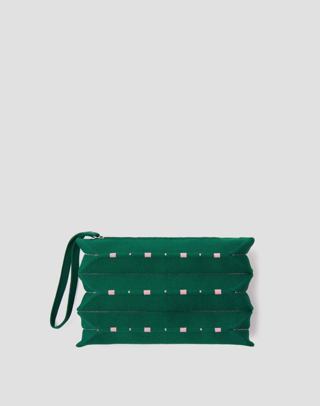 조셉앤스테이시 Lucky Pleats Knit Pouch S Grid (ALL) 착용컷