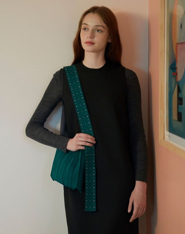 조셉앤스테이시 Lucky Pleats Knit Wing Grid (ALL) 착용컷