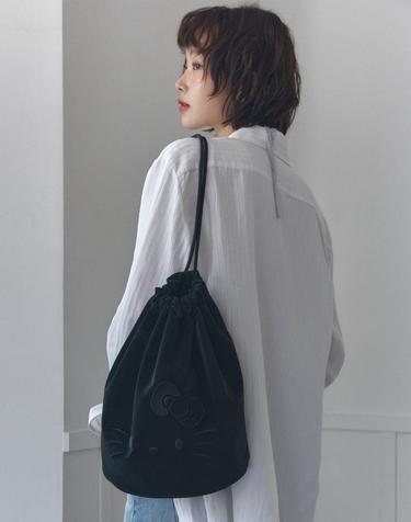 Haze String Backpack Hello Kitty Black