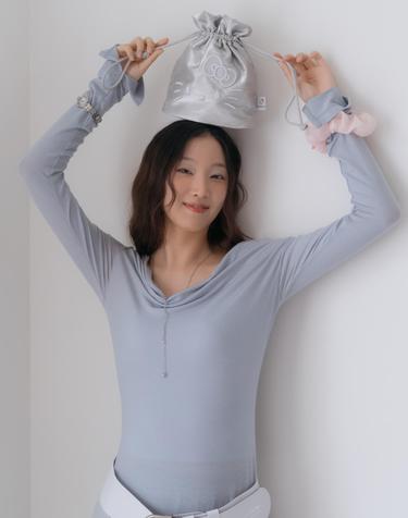 Drawstring Cross Hello Kitty Sleek Silver