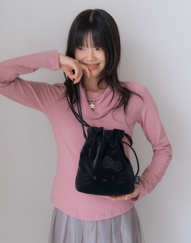 Drawstring Cross Hello Kitty Haze Black