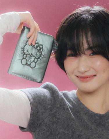 조셉앤스테이시 Sleek Travel Wallet Hello Kitty Green