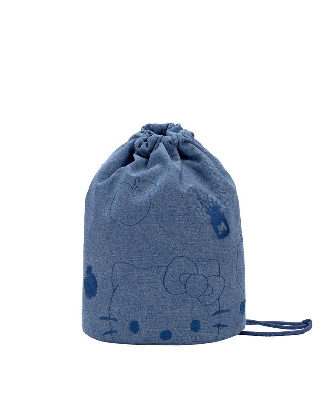조셉앤스테이시 Denim String Backpack Hello Kitty Washed Blue 착용컷