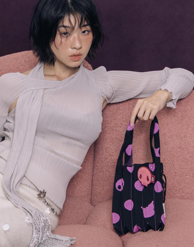 조셉앤스테이시 Lucky Pleats Knit S Dot Kuromi (ALL) 착용컷