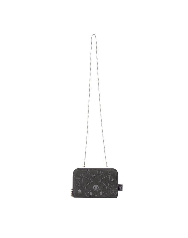 조셉앤스테이시 Denim Travel Cross Wallet Kuromi Washed Charcoal 착용컷