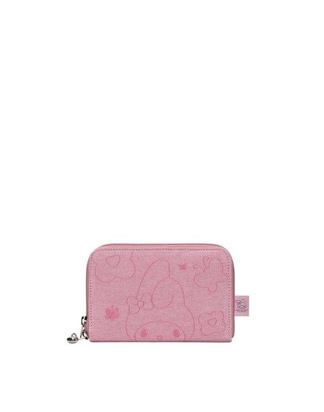 조셉앤스테이시 Denim Travel Cross Wallet My Melody Washed Pink 착용컷