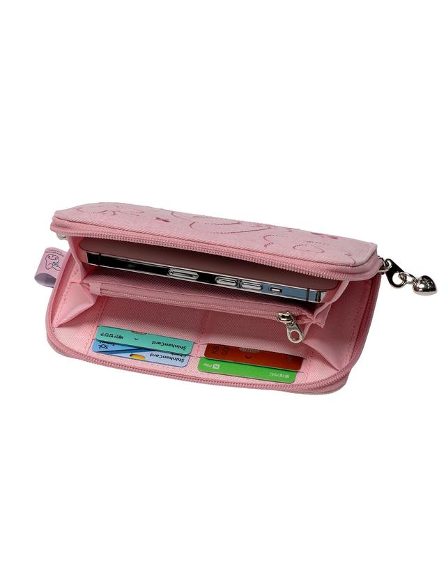조셉앤스테이시 Denim Travel Cross Wallet My Melody Washed Pink 착용컷