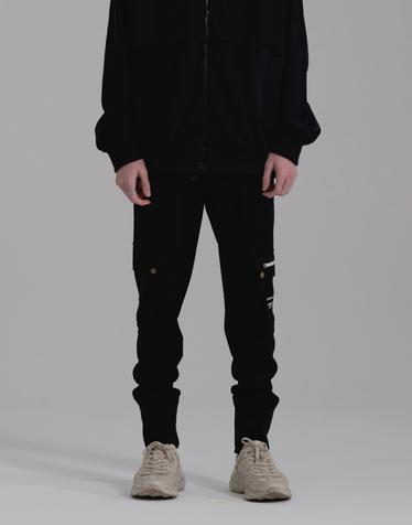 UNNORM JERSY CARGO PANTS  (Black)