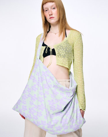 Flower beach towel mint