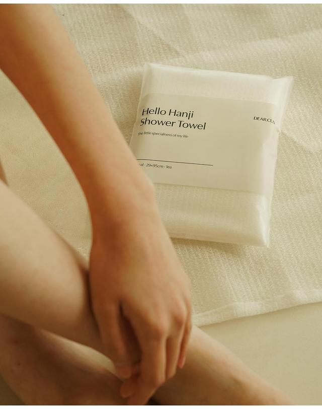 디어커스 안녕한지 한지로 만든 부드러운 샤워타월 1+1 착용컷