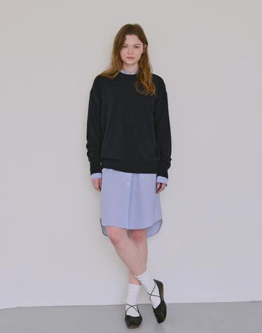 Oversized wool knit (navy)