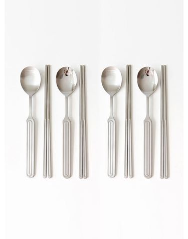 [2+2] 국내산 프리미엄 카모메키친 릿지 스텐 숟가락 젓가락 수저세트
