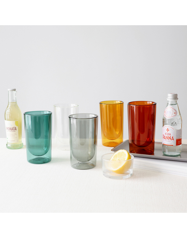 카모메키친 [2P세트] 카모메키친 글로우 더블 글라스 이중유리컵 430ml 착용컷