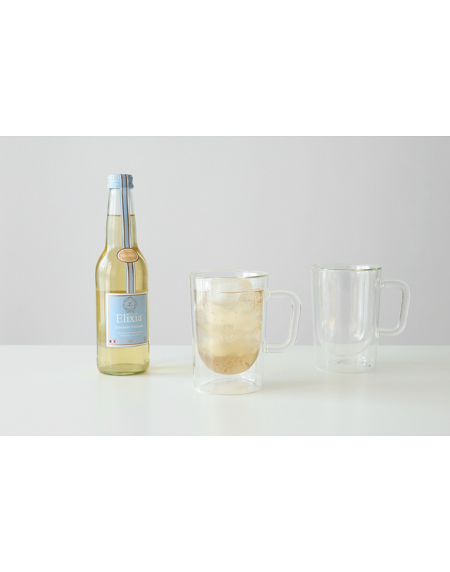 카모메키친 피오르 내열 이중유리컵 330ml 홈카페 맥주잔 착용컷