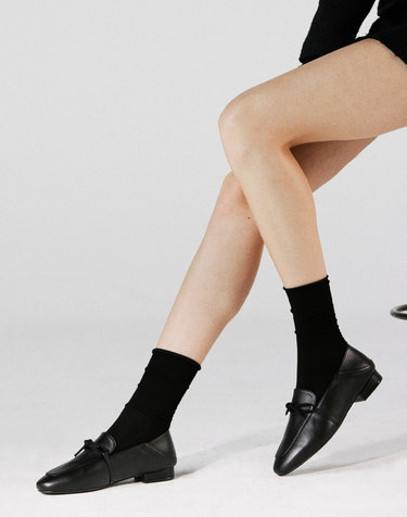 Suede Ribbon Loafer_ADS439