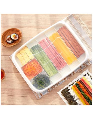 씨밀렉스 김밥재료 보관 세트(보관용기+플라스틱말이)색상랜덤