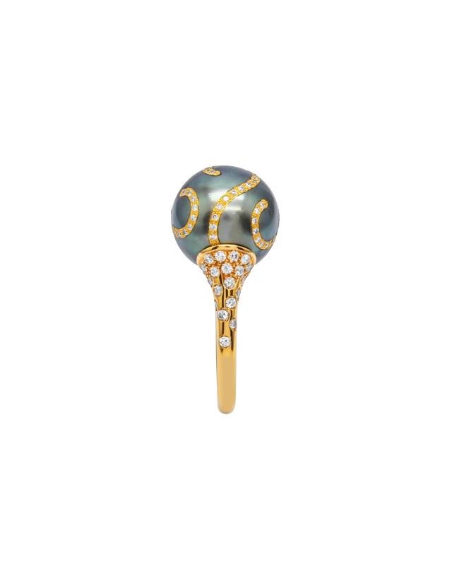 타리 마코이 [TARIMACOI] 흑진주 진주 반지 Black pearl Ring 착용컷