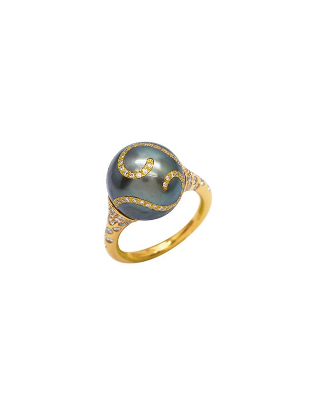 타리 마코이 [TARIMACOI] 흑진주 진주 반지 Black pearl Ring 착용컷