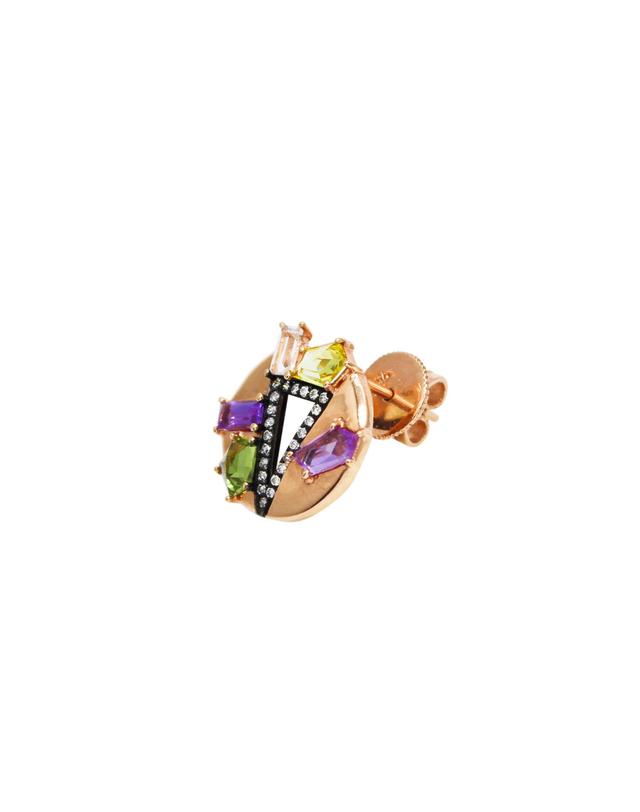 타리 마코이 [TARIMACOI] 멀티 컬러 귀걸이 Multi Colored and shaped Sapphire Earrings 착용컷