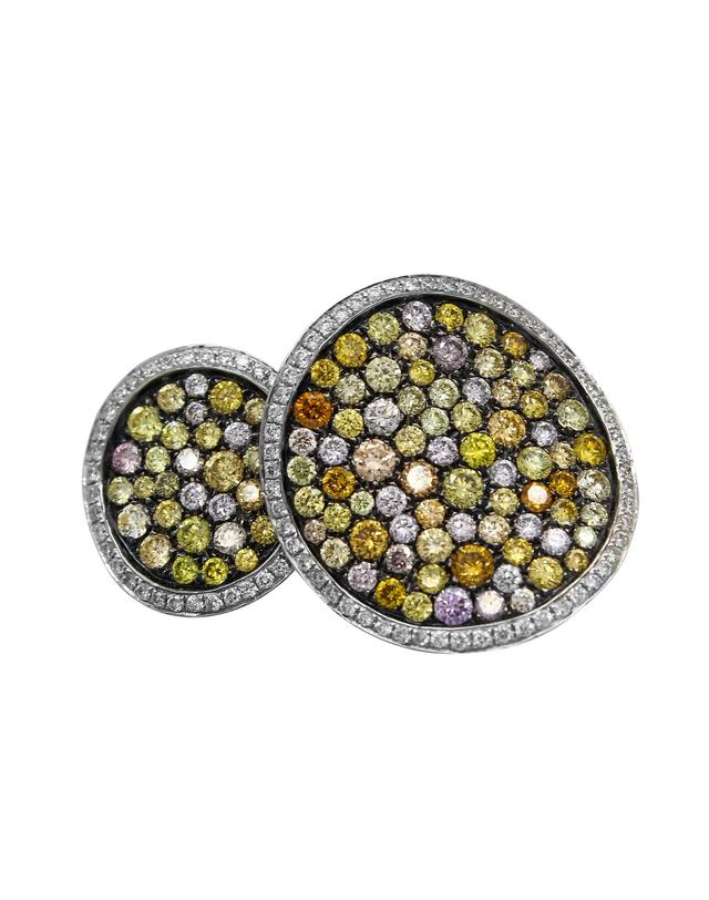 타리 마코이 [TARIMACOI] 멀티 컬러 옐로우 다이아 반지 Multi Color Yellow diamonds Ring 노랑 착용컷