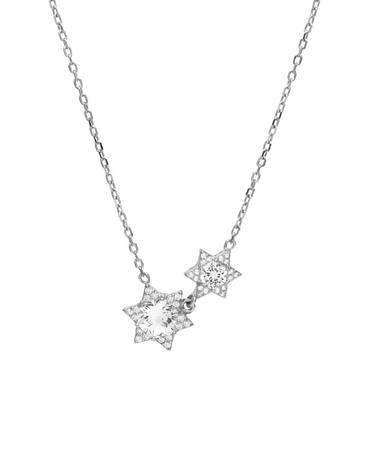 [S by Tari] 투스타 별 목걸이 Two Star Necklace - Whitegold