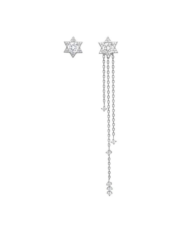 타리 마코이 [S by Tari] 별 드롭 귀걸이 Star drop Earrings - Whitegold 그린 착용컷