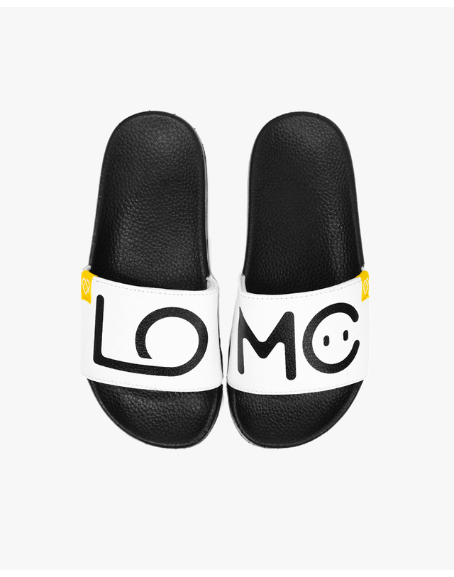 롬크 LOMC 롬크 키즈 여름 슬라이드 Meri White/Black 착용컷