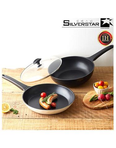 [SilverStar] 실버스타 오아이씨 인덕션IH 티타늄코팅 주물후라이팬 3종