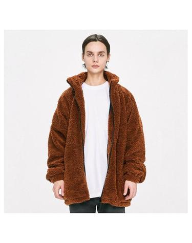 디프리크 Oversized Shearling Jacket - Brown