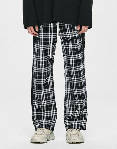 Check Track Pants - Black/Black