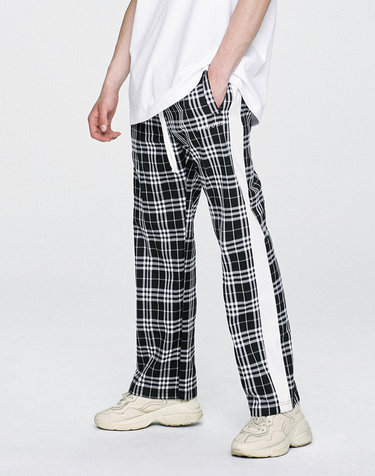 Check Track Pants - Black/White