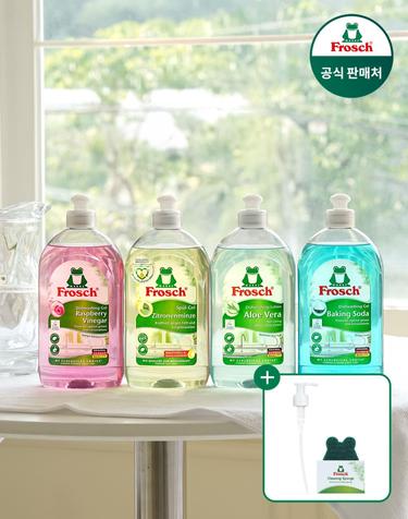 프로쉬 독일 맨손 주방세제 500ml 4개+수세미+펌프