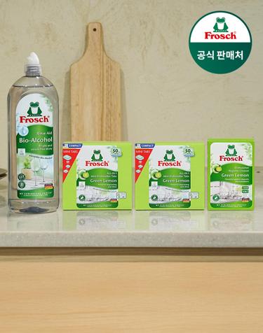 프로쉬 독일 식기세척기 세제 미니 풀세트(50개입 2개+클리너+린스)