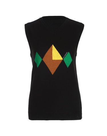 (UNISEX) CONTRAST AGAILE INTARSIA VEST / WOMEN