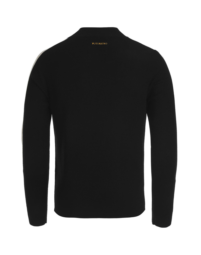 퓨처레트로 (UNISEX) COLORBLOCK POLA KNIT / WOMEN 블랙 착용컷