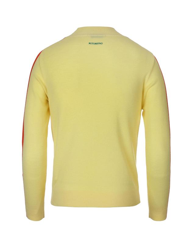 퓨처레트로 (UNISEX) COLORBLOCK POLA KNIT / MEN 노랑 착용컷
