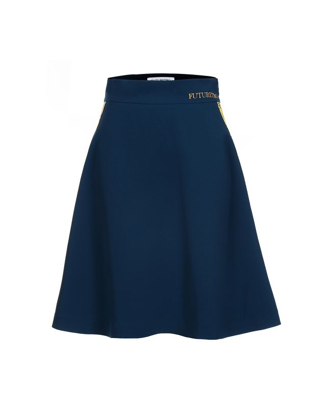 퓨처레트로 (WOMEN) PAISLEY FLARED SKIRT 네이비 착용컷