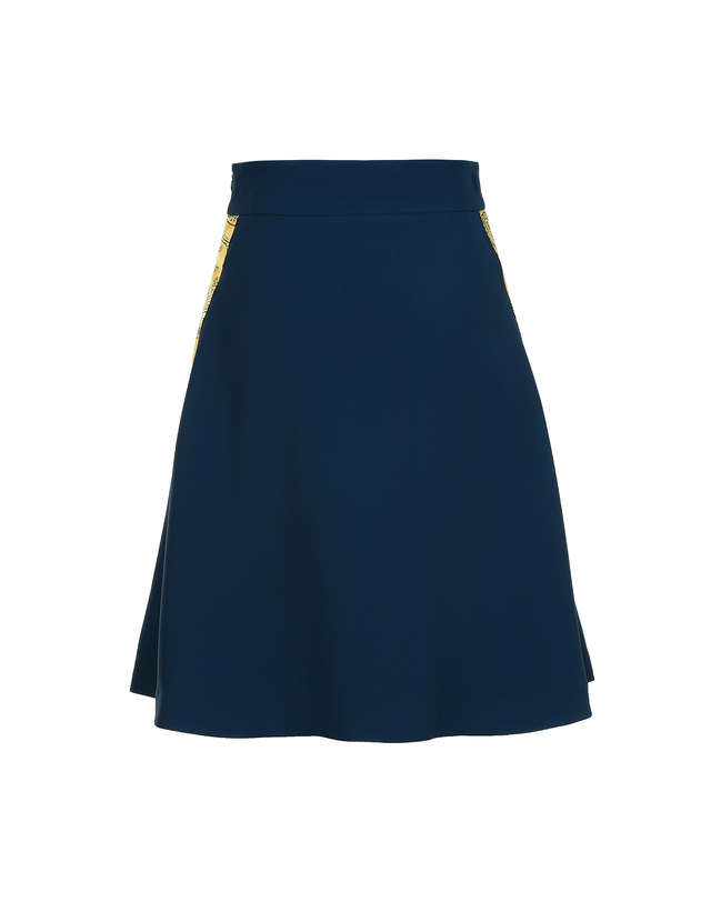 퓨처레트로 (WOMEN) PAISLEY FLARED SKIRT 네이비 착용컷