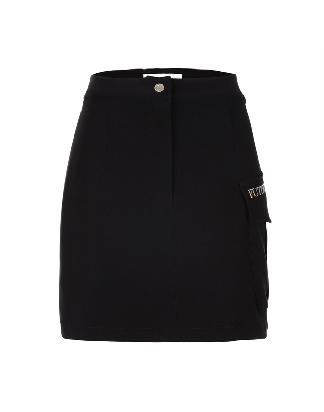 퓨처레트로 (WOMEN) FLAP POCKET MINI SKIRT 블랙 착용컷